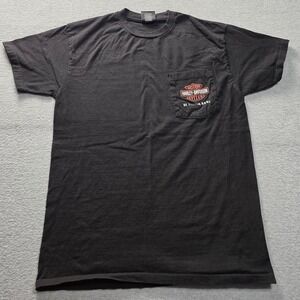 Harley-Davidson St Thomas USVI Marlin Pocket T-Shirt Mens Medium Black Cotton